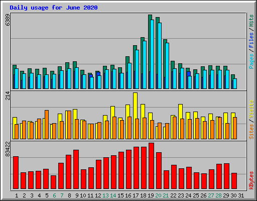 Daily usage for June 2020