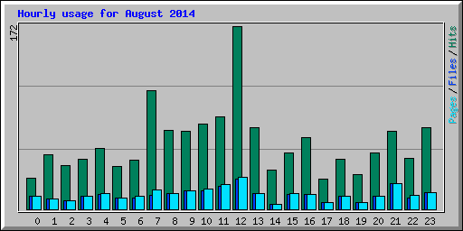 Hourly usage for August 2014