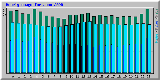 Hourly usage for June 2020