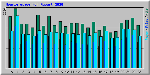 Hourly usage for August 2020