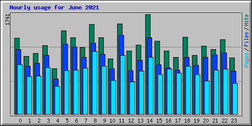 Hourly usage for June 2021